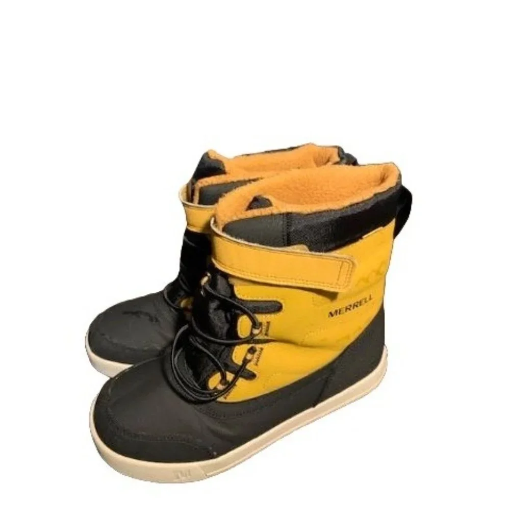 MERRELL Waterproof Letter Uppers Show Boots Kids Yellow / Black Size 5M